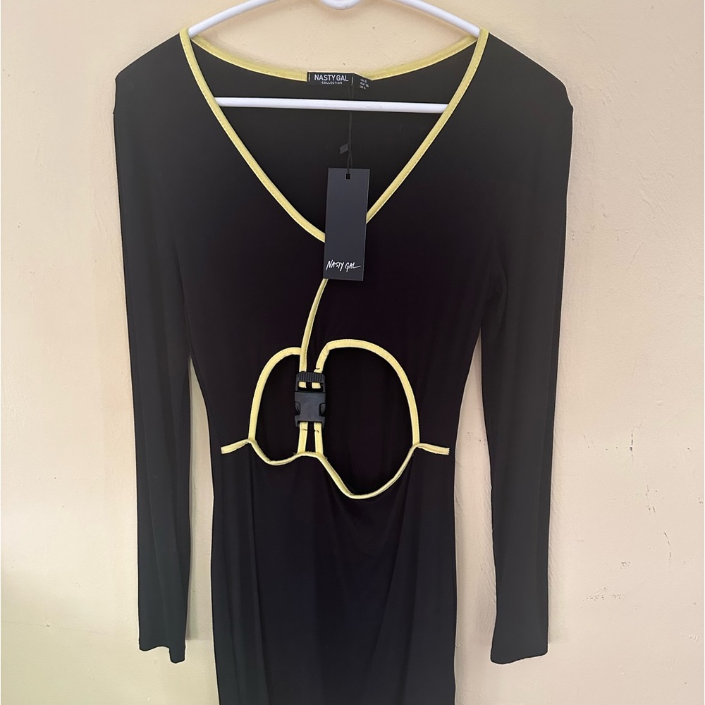 Nastygal buckle mini rave dress.